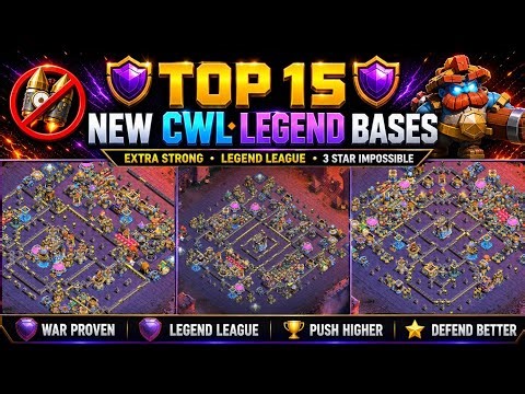 Top 15 NEW CWL Bases 2026 🔥 | Unbeatable War + Legend League Base | Th18 War Base | Anti 3 Star Th18