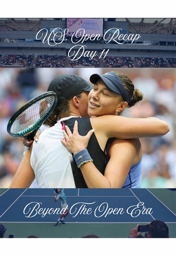 Here’s everything you missed on day 11 of the U.S. Open 🎾🇺🇸🗽 1. Anisimova gets revenge on Swiatek 2. Osaka defeats Muchova in straight sets 3. FAA upsets de Minaur 4. Sinner defeats Musetti in straight sets 5. Semifinal previews Follow for all things tennis! See you tomorrow 🤗 #tennis #grandslam #usopen #newyorkcity #fyp 📸 @brokenrackets 📸 U.S. Open