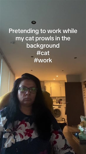 Pretending to work while my cat prowls in the background #cat #work