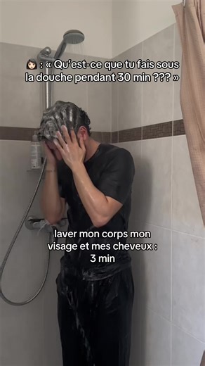 on voit pas le temps passer 🤣 #humour #douche | bathtub hair washing