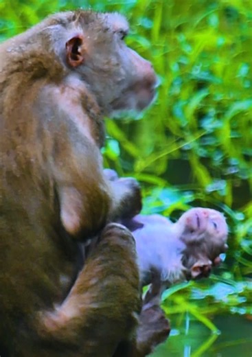 Most pity baby monkey! Mom tries pushing her baby monkey out in water by angry #monkey #babymonkey #cutebaby #cute #monkeys | Monkey RoJo