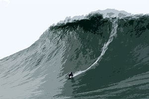 How are big waves measured in professional surfing?