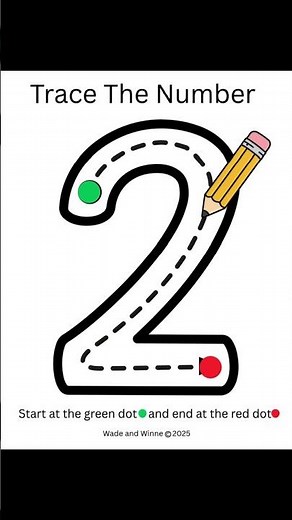 Trace the Numbers for preschoolers! 💚 Start at Green, Stop at Red!