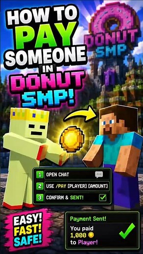 How to pay someone on donut smp hot to give someone money on the donut smp #donutsmp #minecraft
