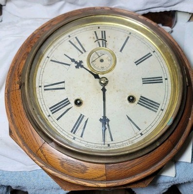 Waterbury Wall Clock 8 Day Lever 8" Octagon Antique American as is | eBay