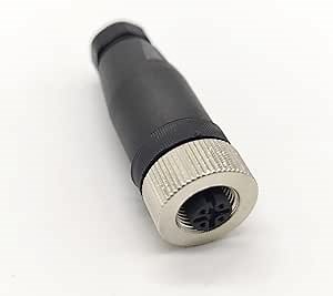 M12 4 Pin Female Connector, 12mm Industrial Circular Connector Field Assembly Wireable Sensor IP67 A Code Straight Type Adapter Unshiled 250V 4A AC/DC Connector