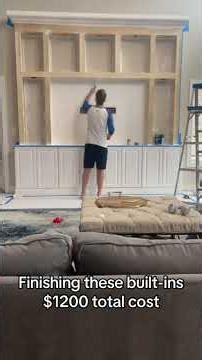 Semi-homemade livingroom built-ins for under $1500! #diy #homerenovation #builtins