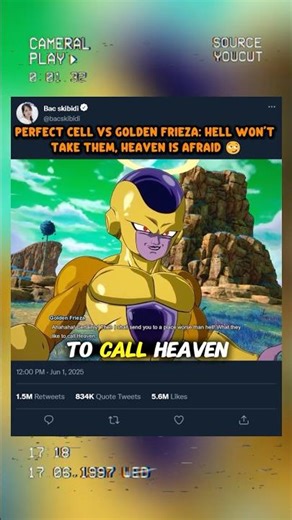 Perfect Cell vs Golden Frieza:Hell Won’t Take Them, Heaven Is Afraid 😏#sparkingzero #crashout