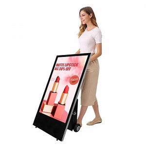 [Hot Item] Movable Foldable Digital Poster Display Waterproof 43" Rechargeable Portable Outdoor Digital Signage Display