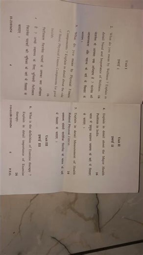 Health and exercise b. a 6th sem. paper