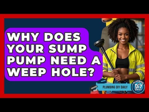 Why Does Your Sump Pump Need A Weep Hole? - Plumbing DIY Daily