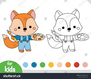 Coloring Book Children Cartoon Character Fox Stock Vector (Royalty Free) 2288239137 | Shutterstock