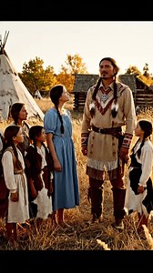 Her parents sold her because she was infertile— until a lonely Comanche man with five children stepped forward and said, “She’s not broken. She’s ours now.” They stripped her of her worth. They tied her to a post like she was nothing. They mocked her for the one thing she could not give. But fate didn’t send her a husband. It sent her a home. When a quiet Comanche rider cut her ropes and placed his silver necklace at her feet, the crowd laughed— until they saw his five children step out behind h