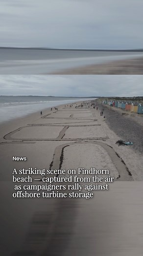 Drone footage shows the scale of a powerful coastal protest as locals unite to defend Moray’s sea life. | Grampian Online