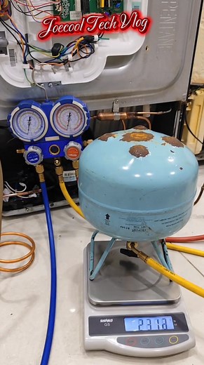 Part 1 How to reprocess refrigerator? leak testing and copper tube brazing, Adding refrigerant using refrigerant scale. 🛠️🧰 #aircontechnician #refrigeratornotcooling #joecooltechvlog #ofwlifereels #hilightseveryonefollowers | JoeCool Tech Vlog