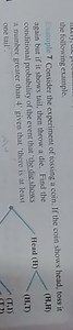 the following example.cxample 7 Consider the experiment of tos... | Filo