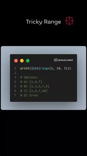 Aʟғᴀɪᴢ on Instagram: "range(start, stop, step) Stop value is excluded — always. Predict before running 👇 #python #pythonprogramming #codesnippet #learnpython #codingchallenge #pythontips #100daysofcode #programmerslife #tech #programming #developer #softwareengineer #programmer #coding #learntocode #codingcommunity"