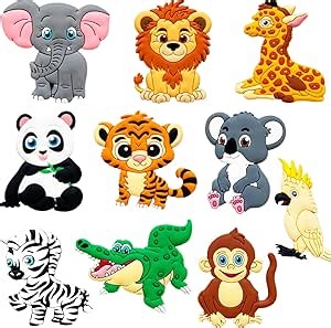 Fridge Magnets for Toddlers Wild Animal - Refrigerator Magnets for Kids - Large Cute Soft Full Back Magnetic Animals for Fridge - Toddler Magnets for Refrigerator - Rubber Big Size Kid Magnet Toys
