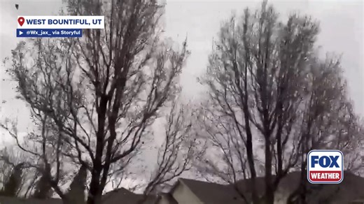 SOUND ON 🔊: Intense, gusty winds on Wednesday created a crazy scene in West Bountiful, Utah. Video showed debris whipping through the air and trees being swayed side-to-side from the gusts. #wind #Utah | FOX Weather