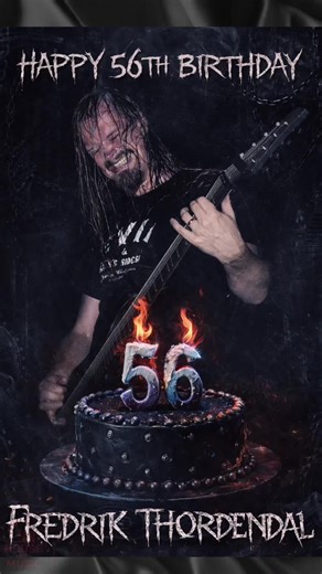 HAPPY 56TH BIRTHDAY Fredrik Thordendal Born: February 11, 1970 Co-founder & guitarist of Meshuggah A true architect of extreme metal. Polyrhythmic mastermind. Riff innovator. Sound visionary. May your riffs stay crushing, your tones stay dissonant, and your legacy stay immortal. 🔥 56 🔥 [Visual Concept – House of Music] Dark industrial background, mechanical textures, cold blue & steel tones. Brutal extreme-metal typography. Birthday cake in front — black & metallic style — Number “56” as burni