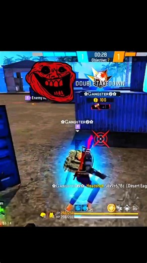 1v6 free fire panel headshot #dublagem #7x7