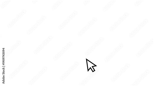 ui cursor click animation with soft ripple feedback effect. animated mouse cursor press action for interface demonstrations. minimal mouse pointer click motion graphic with white background.