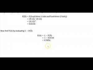 Math 14 4.3.21 Probability during a​ year you avoid catastrophe with at least one working​ drive?