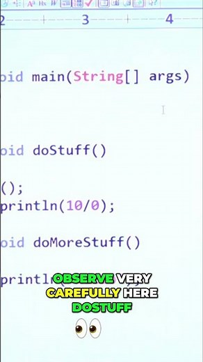 Java Code Execution: doStuff, doMoreStuff & Division by Zero! #shorts