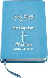 Amazon.com: Let's Make Memories Personalized Bible - Religious Gift for Faith Milestone - Customize with Any Message - for Boy Baby - Easter Basket Stuffer - Baptism Keepsake - Blue : Tommy Nelson, a division of Thomas Nelson: Home & Kitchen