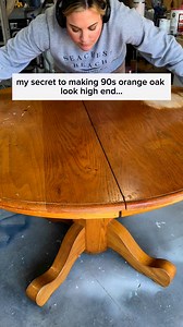 1.6M views · 3.8K reactions | This thrifted table was straight out of the ‘90s, but a little trick I’ve been using gave it a whole new life (without breaking the bank).✨ Follow for satisfying, achievable flips that turn dated pieces into designer-level finds!#FurnitureFlip #ThriftedAndTransformed #OrangeOakMakeover #BeforeAndAfterDIY | The Teddy James Co. | Facebook