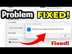 How To Fix Windows Was Unable to Complete the Format Error - 100% Solved