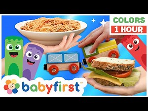 Toddler Learning Video | COLOR CREW MAGIC | Food & Vehicles for Babies | 1 Hour | BabyFirst TV - Videos For Kids