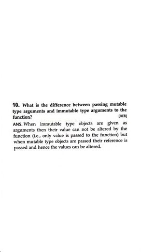 Difference b/w passing mutable type arguments and immutable type arguments to the function.