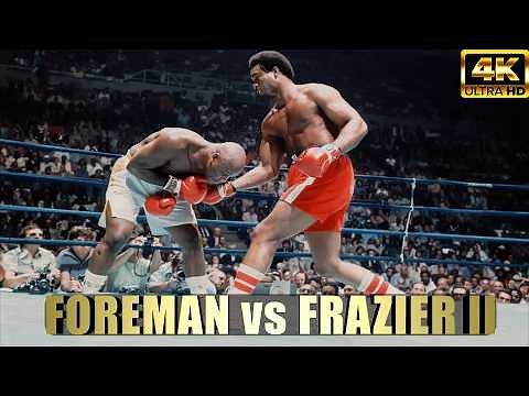 George Foreman vs Joe Frazier II | KNOCKOUT Entire Boxing Fight | 4K Ultra HD