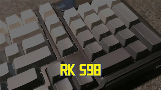 RK R98静音三模机械键盘无线蓝牙有线电竞游戏电脑办公客制化热插拔98键女生打字烟雨轴V2 火蓝-烟雨轴V2-三模