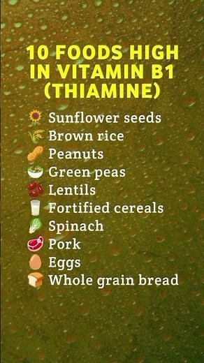 10 Foods High in Vitamin B1 (Thiamine) for Energy & Nerve Health | Golden Years Wellness Club