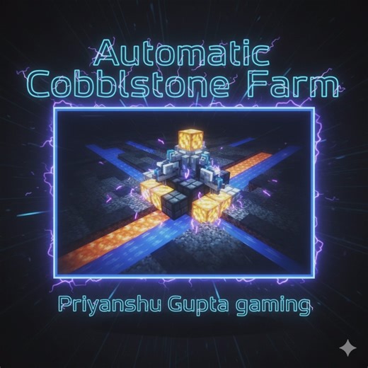 Automatic Cobblestone Farm 🥶 In Minecraft#minecraft#shorts