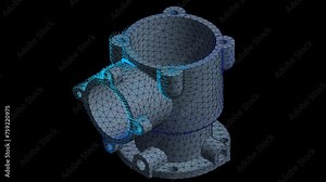 Mechanic simulation engineering - Displacement and stress finite element analysis of pipe fitting Stock Video