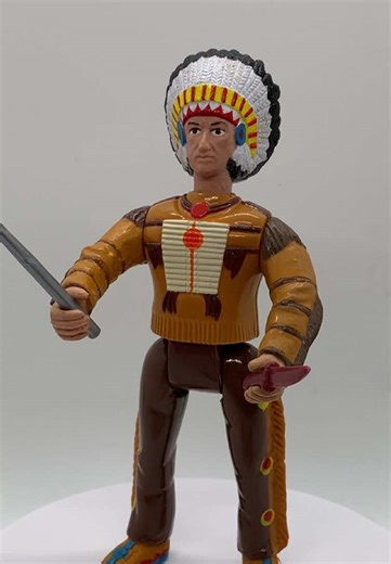 Geronimo is the third figure I have from the 1991 Imperial Legends of the Wild West line. I have always been fascinated by western US history. As a kid growing up in PA it felt like a completely different world even though in most cases it was less than 100 years in the past. His card back reads: Geronimo was born in 1829 in Arizona. Because of his bravery, skill and determination, he rose to be a leader of the Chiricahuas and raided many settlements. He was captured by General Cook and put on a