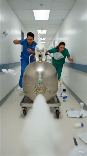 She used the anesthesia tank as a ROCKET 🛑😹#shorts #funny