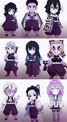 chibi vs anime hashira #hashira #lonelytrend #demonslayer #kny #kimetsunoyaiba #tomiokagiyuu #himejimagyomei #iguroobanai #uzuitengen #tokitomuichiro #rengokukyojuro #shinazugawasanemi #kochoushinobu #kanrojimitsuri