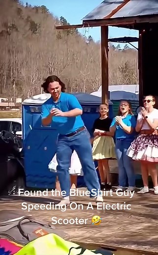 Hilarious Blue Shirt Guy Dancing on Electric Scooters! Country Music Fun