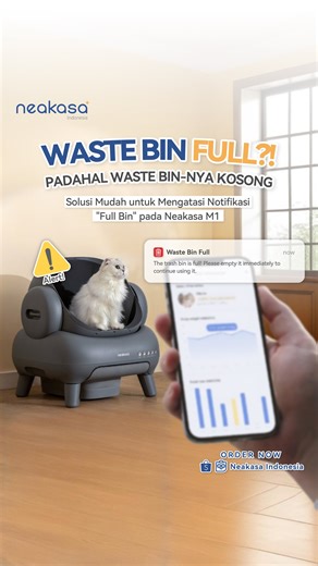 Neakasa Indonesia on Instagram: "⚠️ Waste Bin Full?! Tapi Kosong? ⚠️ No worries, Neakasa M1 punya solusinya! Cek langkah mudah untuk atasi notifikasi "Full Bin" yang sering muncul: 1️⃣ Pastikan sensor bersih 2️⃣ Reset pengaturan dengan mudah via aplikasi Tetap terdepan bersama @neakasa.indonesia dan ikuti kami untuk info terbaru tentang produk cerdas yang memudahkan hidup kamu. 🏡🔎 #NeakasaIndonesia #SmartHome #HidupBersih #InovasiRumah #NeakasaM1 #CatCareSimplified #PetParentingT