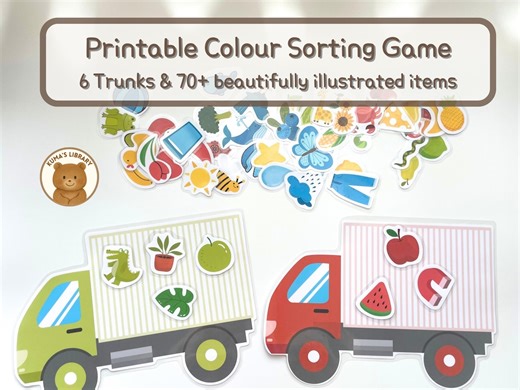 Printable Color Sorting Game: Preschool Learning Activity (PDF Download) - Etsy