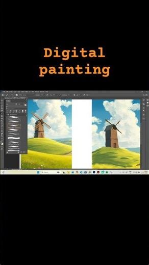 digital painting #digitalart #photoshop #illustrator #easy #painting #landscape