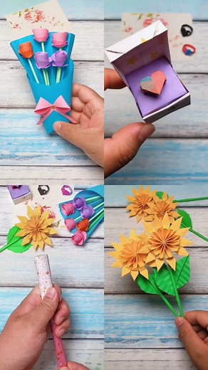 Origami Flower Bouquet Tutorial Using Colored Paper