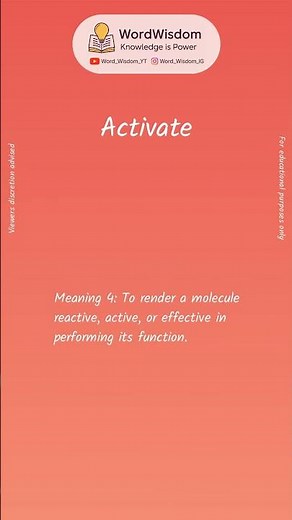 What does "Activate" mean? | English vocabulary shorts | #activate #wordwisdom