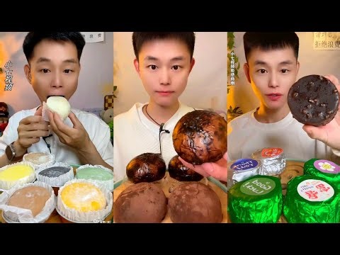 ASMR Creamy Mochi Cake, Chocolate Crepe Roll🎂MUKBANG SOUNDSเค้กโมจิ​ 크림케이크#cake#mochi#yt#asmr#tiktok