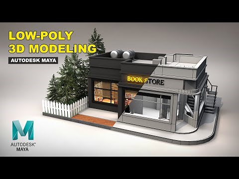 Low-Poly 3D Modeling | Bookstore | Autodesk Maya 2022