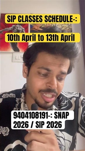 SIP CLASSES SCHEDULE | 10th April to 13th April | HR | SCIT | OPERATIONS | FINANCE | CASECOMP